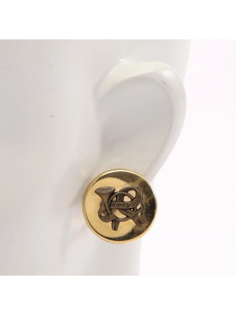 Hermes Earrings Horn Round